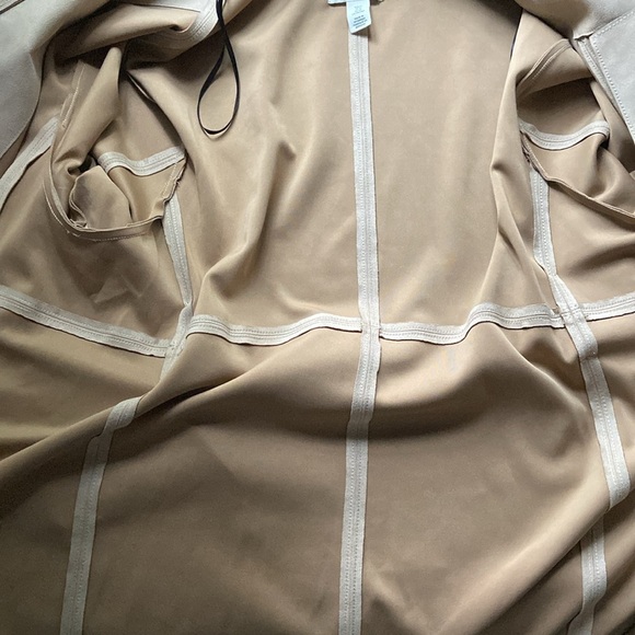 H&M Tan Faux Suede Long Trench Coat Size XL - Picture 7 of 7